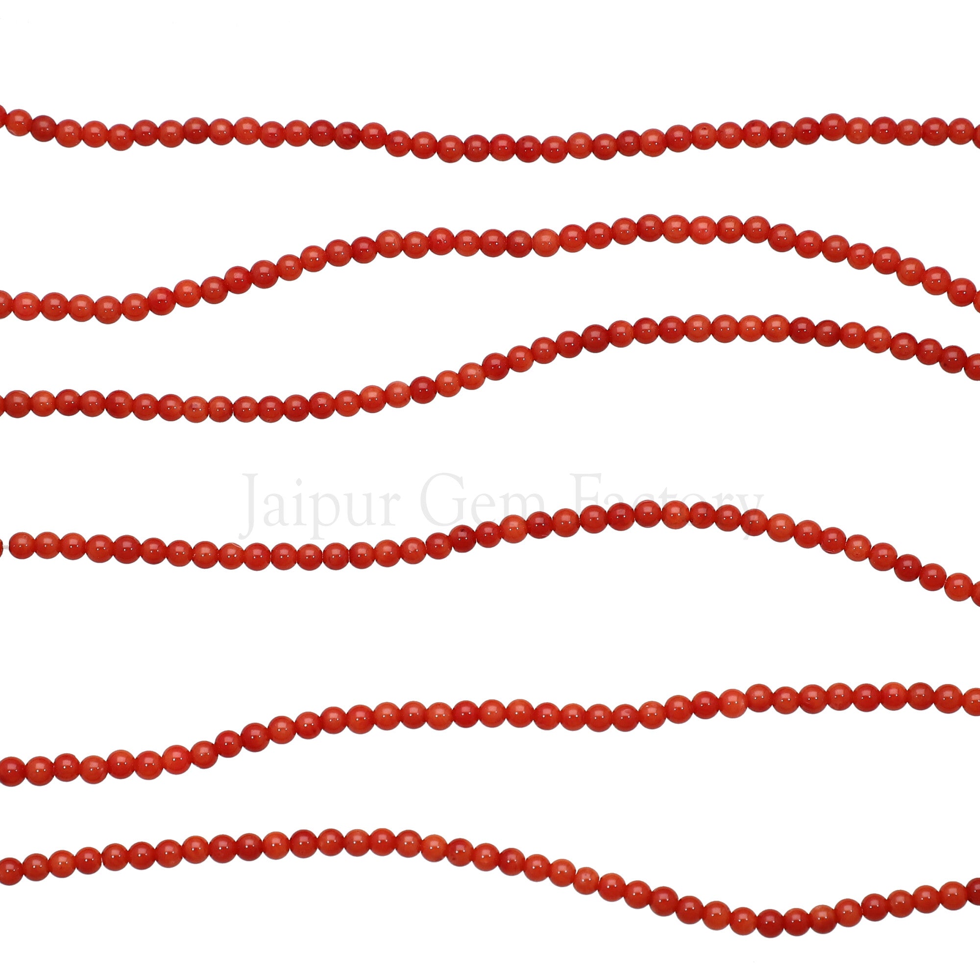 3 MM Red Bamboo Coral Smooth Round Beads 15 Inches Strand