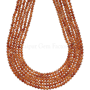 Hessonite Garnet Beads Strand