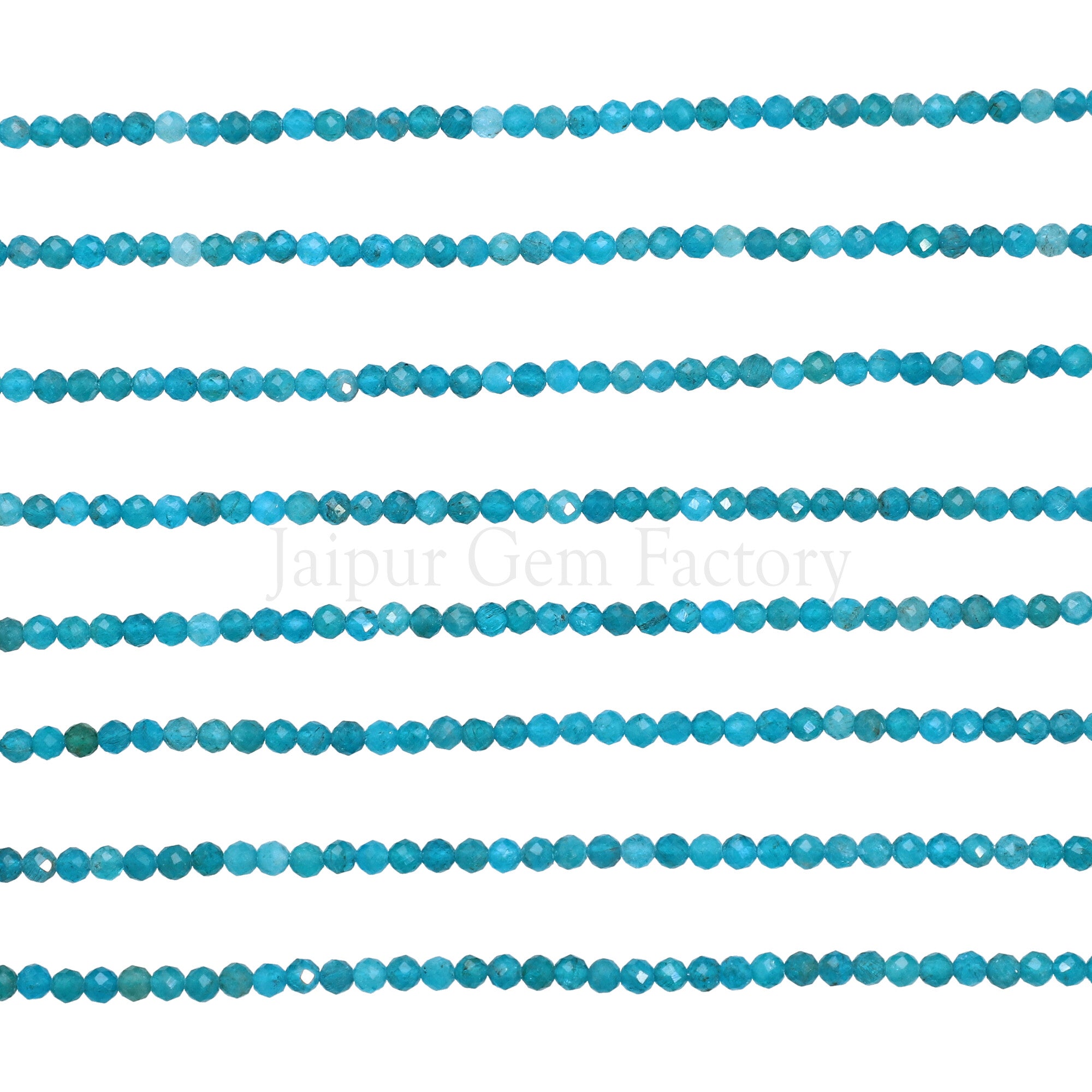 3 - 3.5 MM Dark Blue Apatite Faceted Round Beads 15 Inches Strand