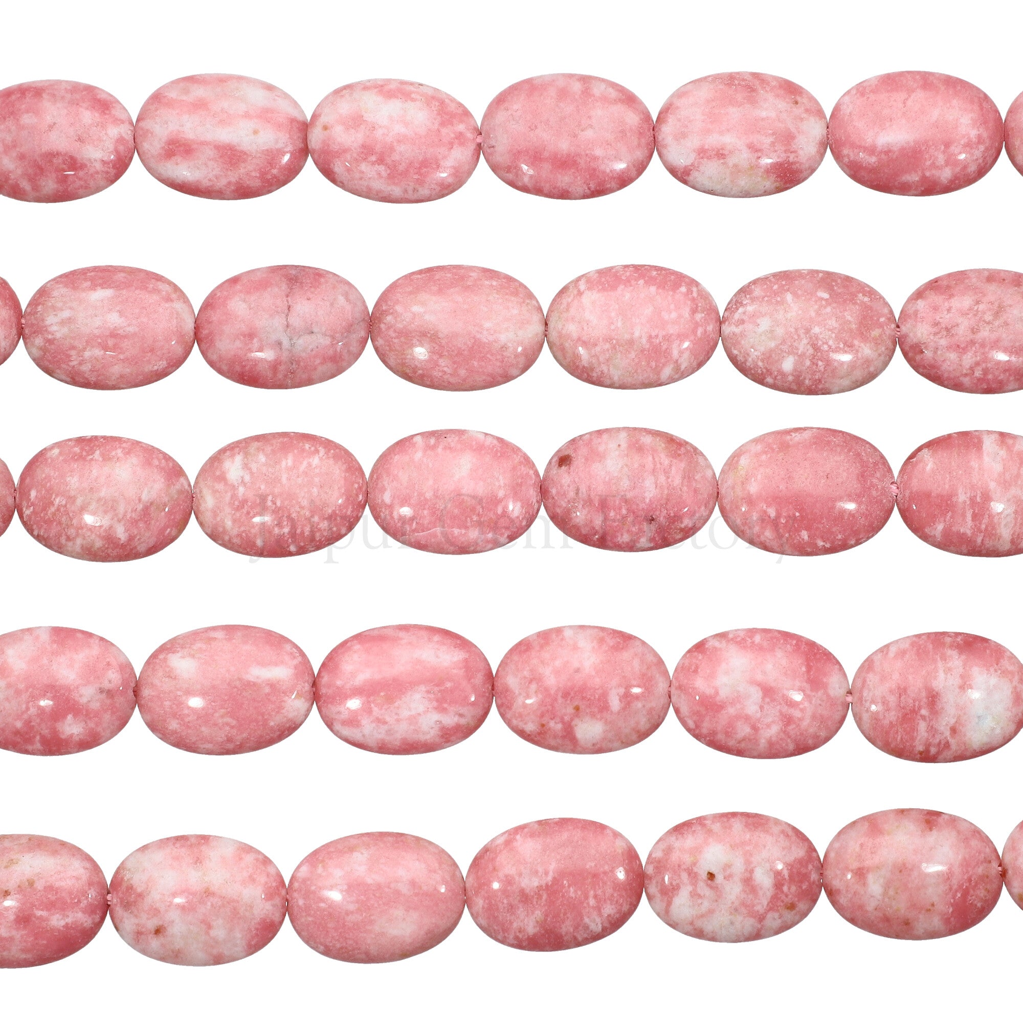 18x13 MM Thulite Smooth Oval Beads 15 Inches Strand