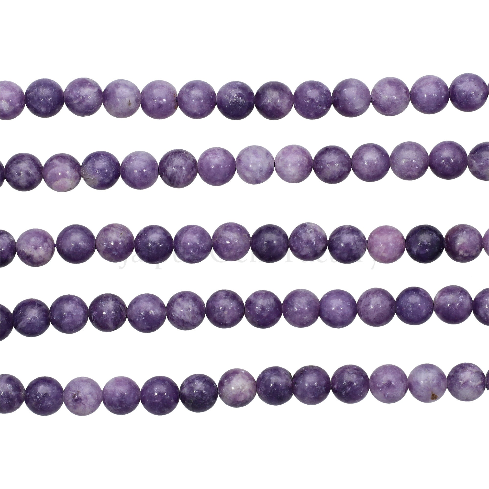 8 MM Natural Purple Lepidolite Smooth Round Beads 15 Inches Strand