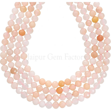 Pink Aventurine Faceted Round Beads 6-5.5mm 15 Inch Strand