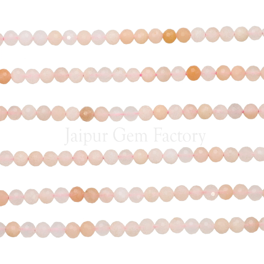 Pink Aventurine Faceted Round Beads 6-5.5mm 15 Inch Strand
