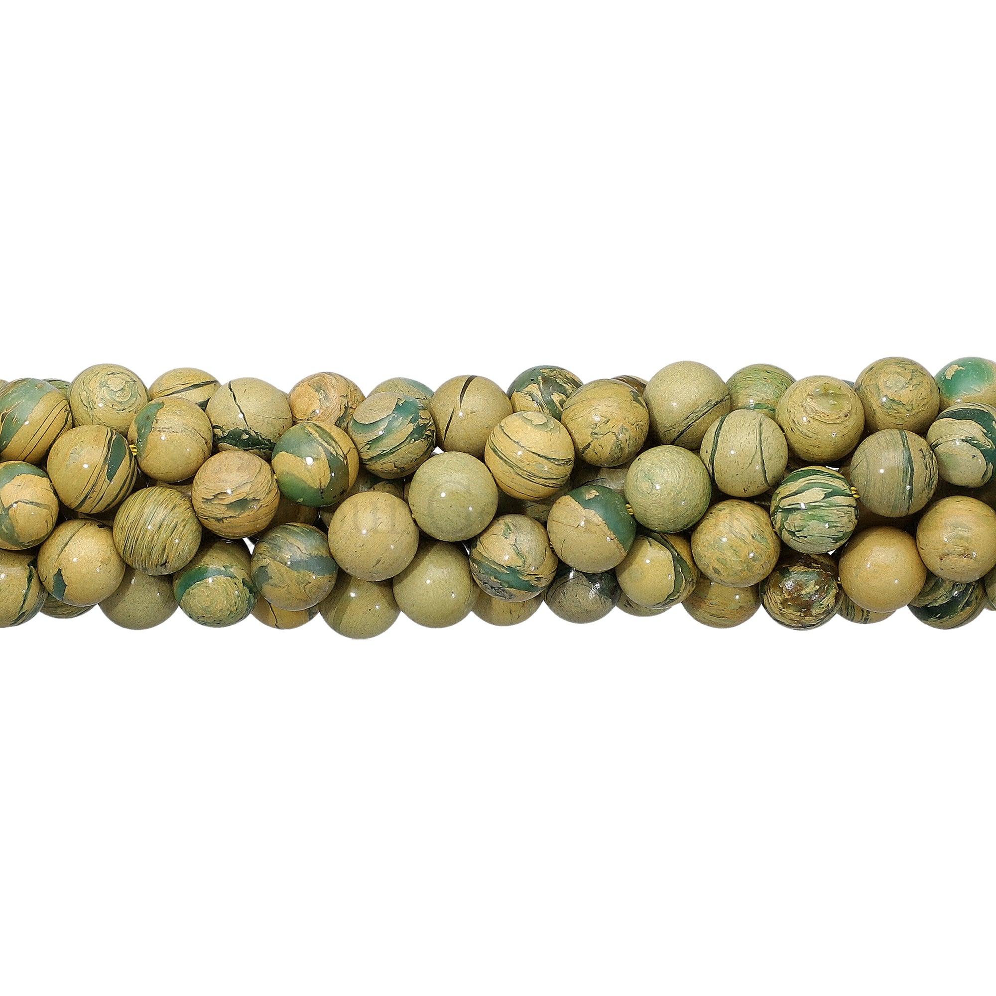 8 MM Green Jasper Smooth Round Beads 14 Inches Strand