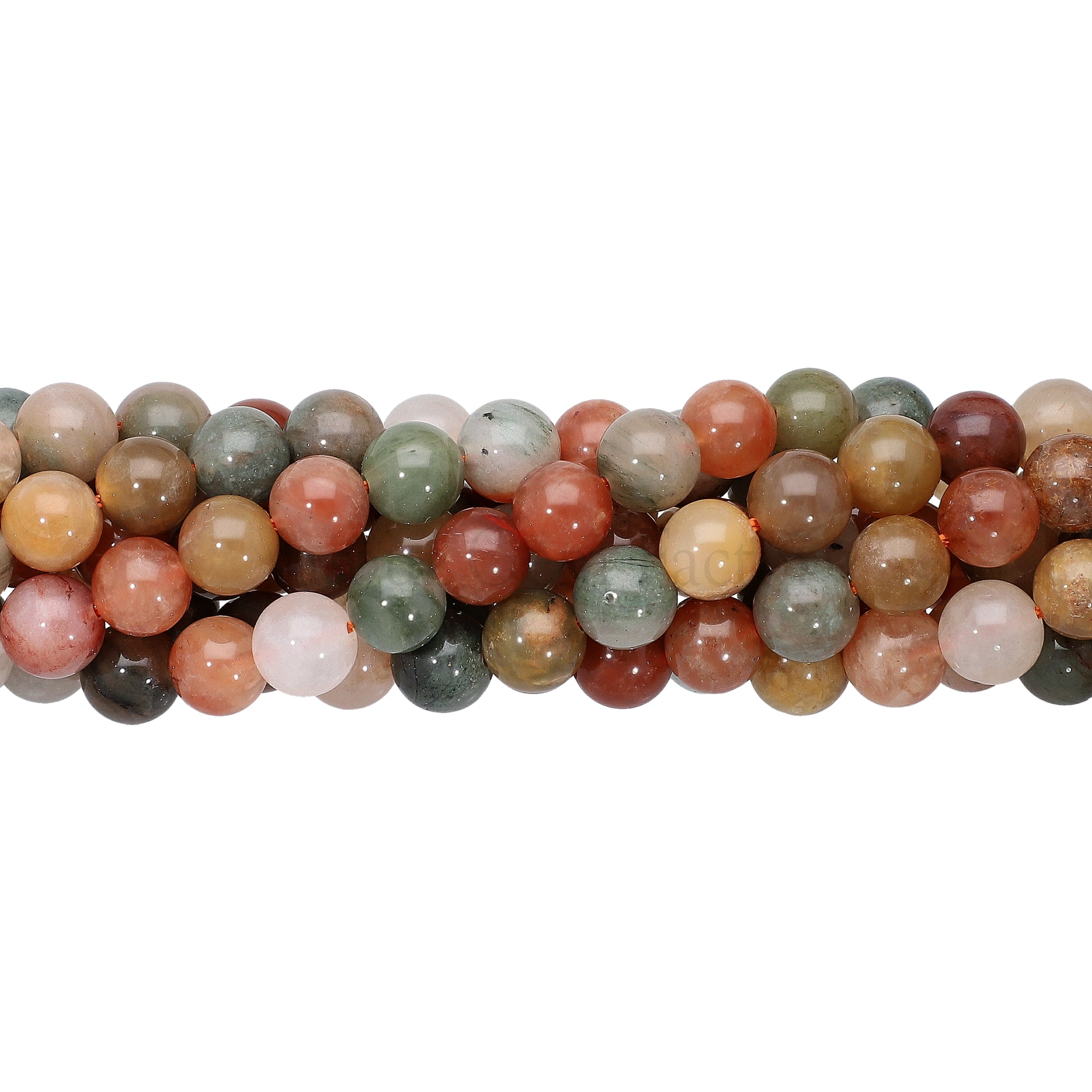 8 MM Rutilated Quartz Smooth Round Beads 14 Inches Strand