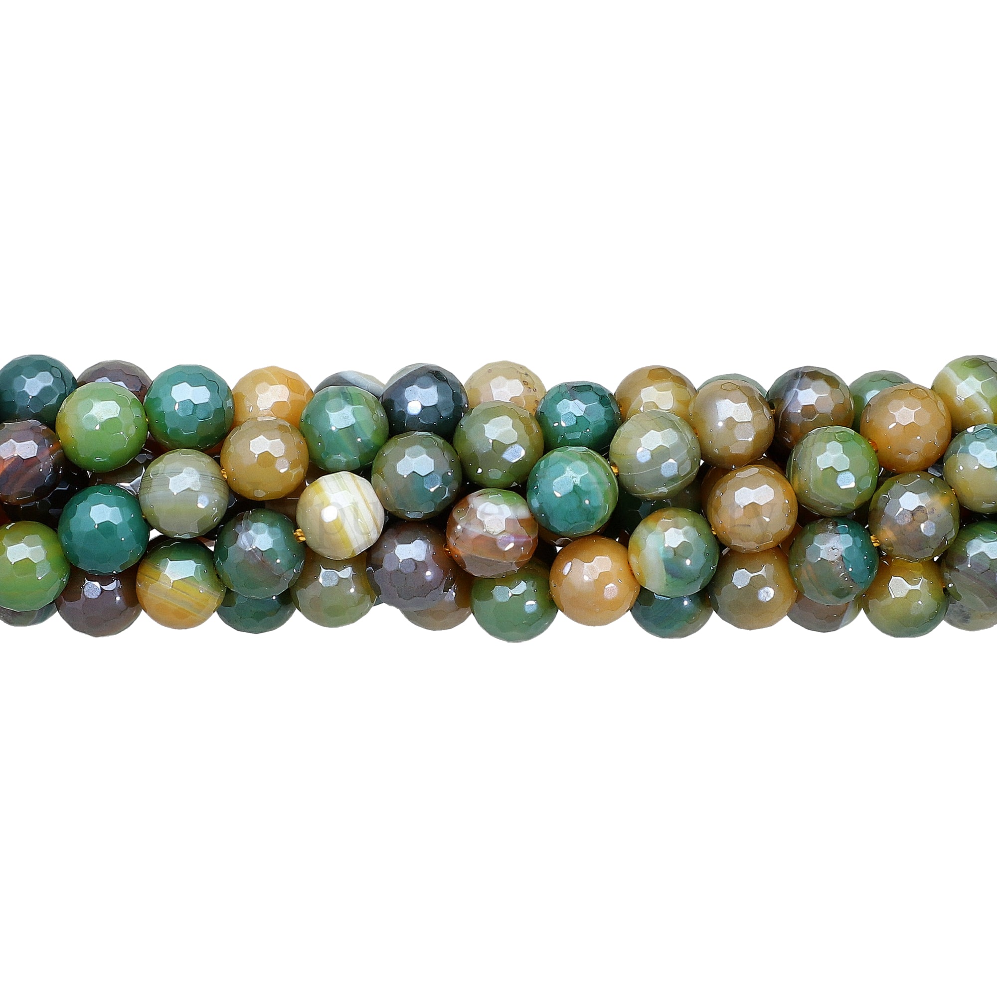 8 MM Mystic Coated Agate Faceted Round Beads 14 Inches Strand
