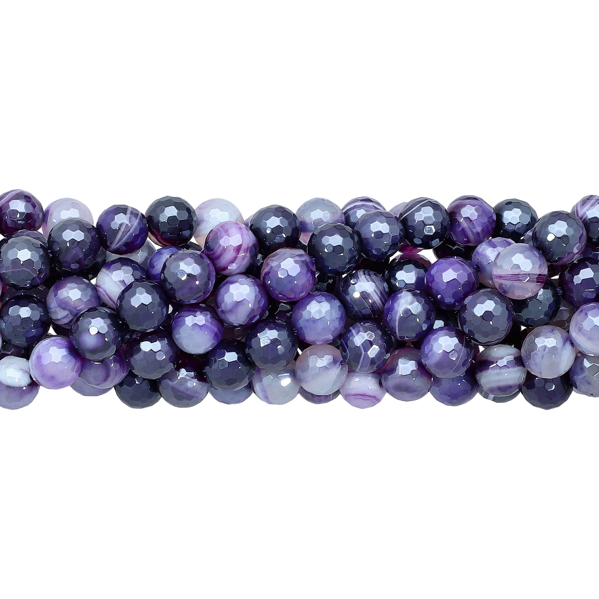 8 MM Mystic Coated Agate Faceted Round Beads 14 Inches Strand