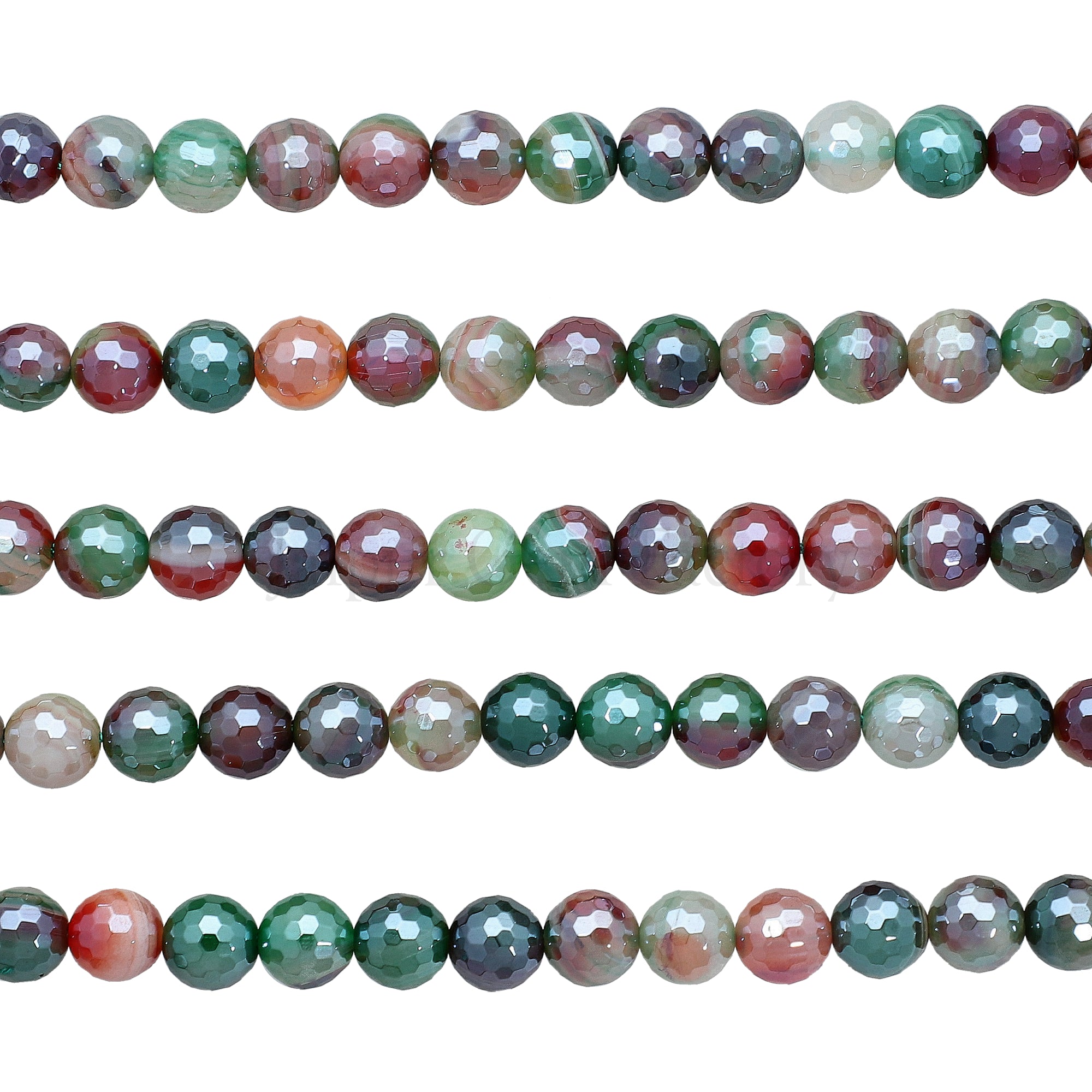 8 MM Mystic Coated Agate Faceted Round Beads 14 Inches Strand