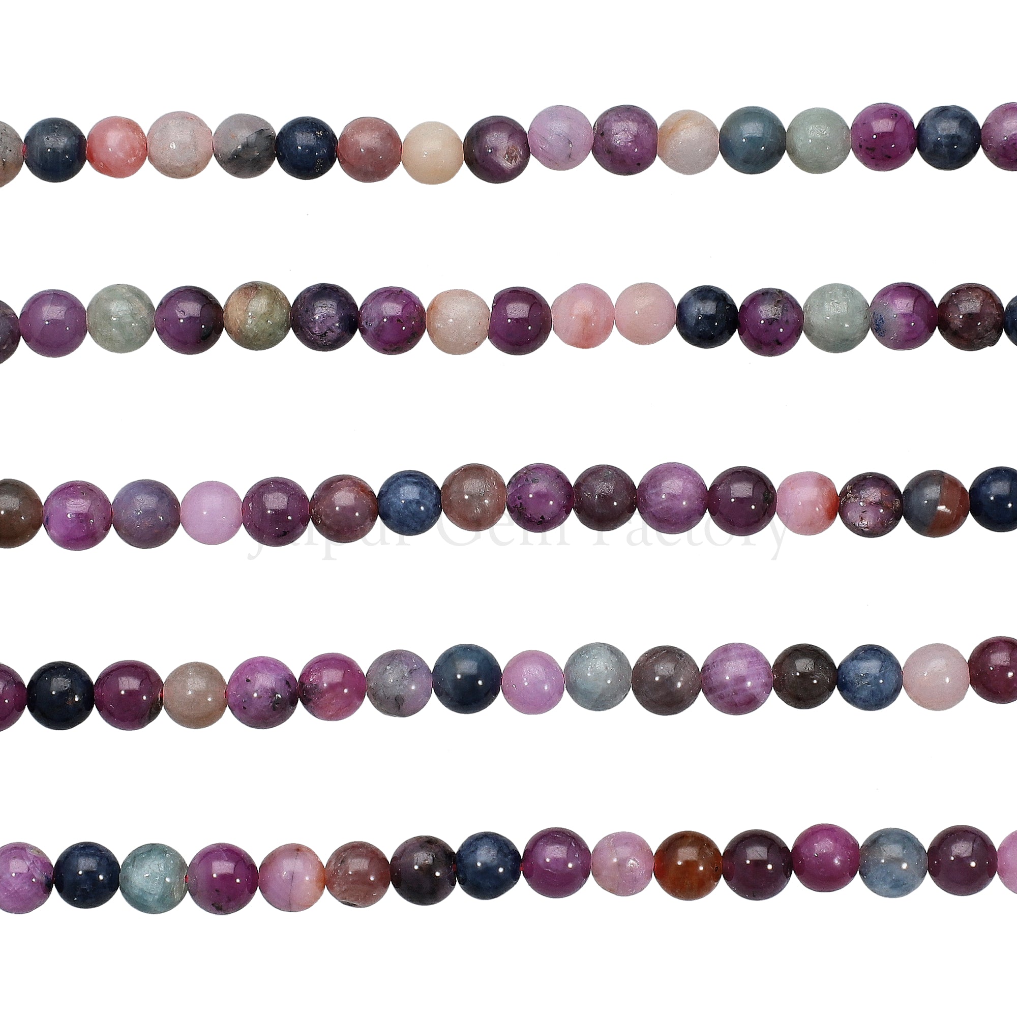 6 MM Natural Multi Sapphire Smooth Round Beads 15 Inches Strand