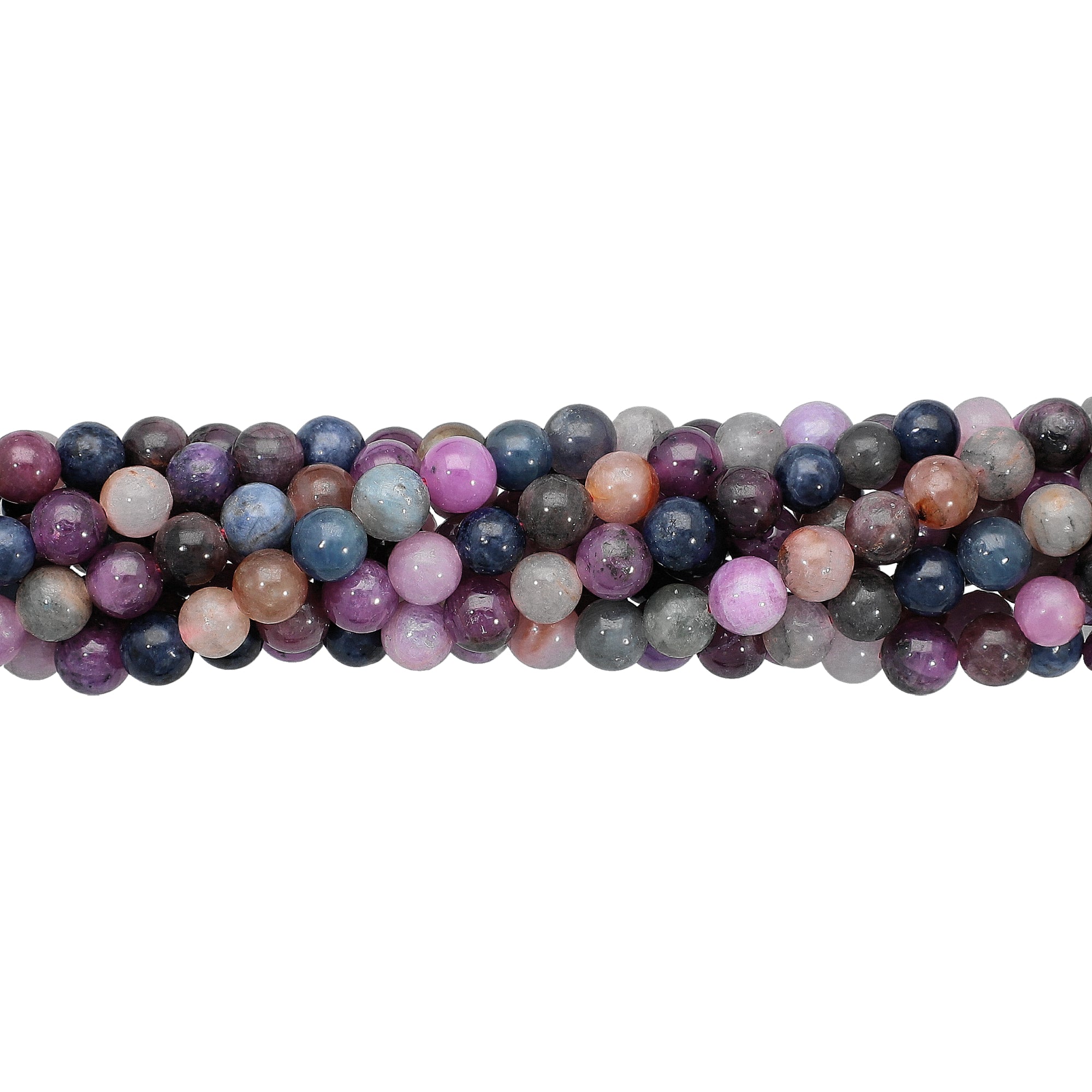 6 MM Natural Multi Sapphire Smooth Round Beads 15 Inches Strand
