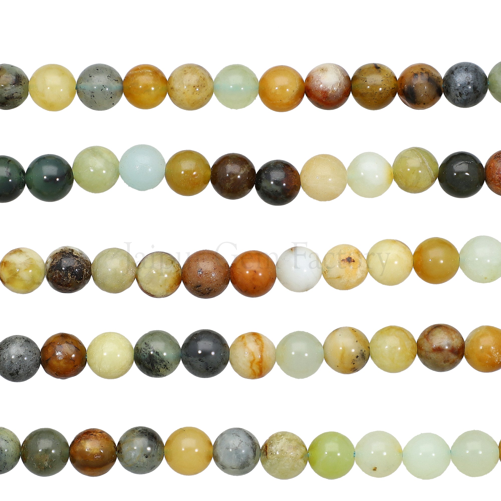 8 MM Flower Jade Smooth Round Beads 14 Inches Strand