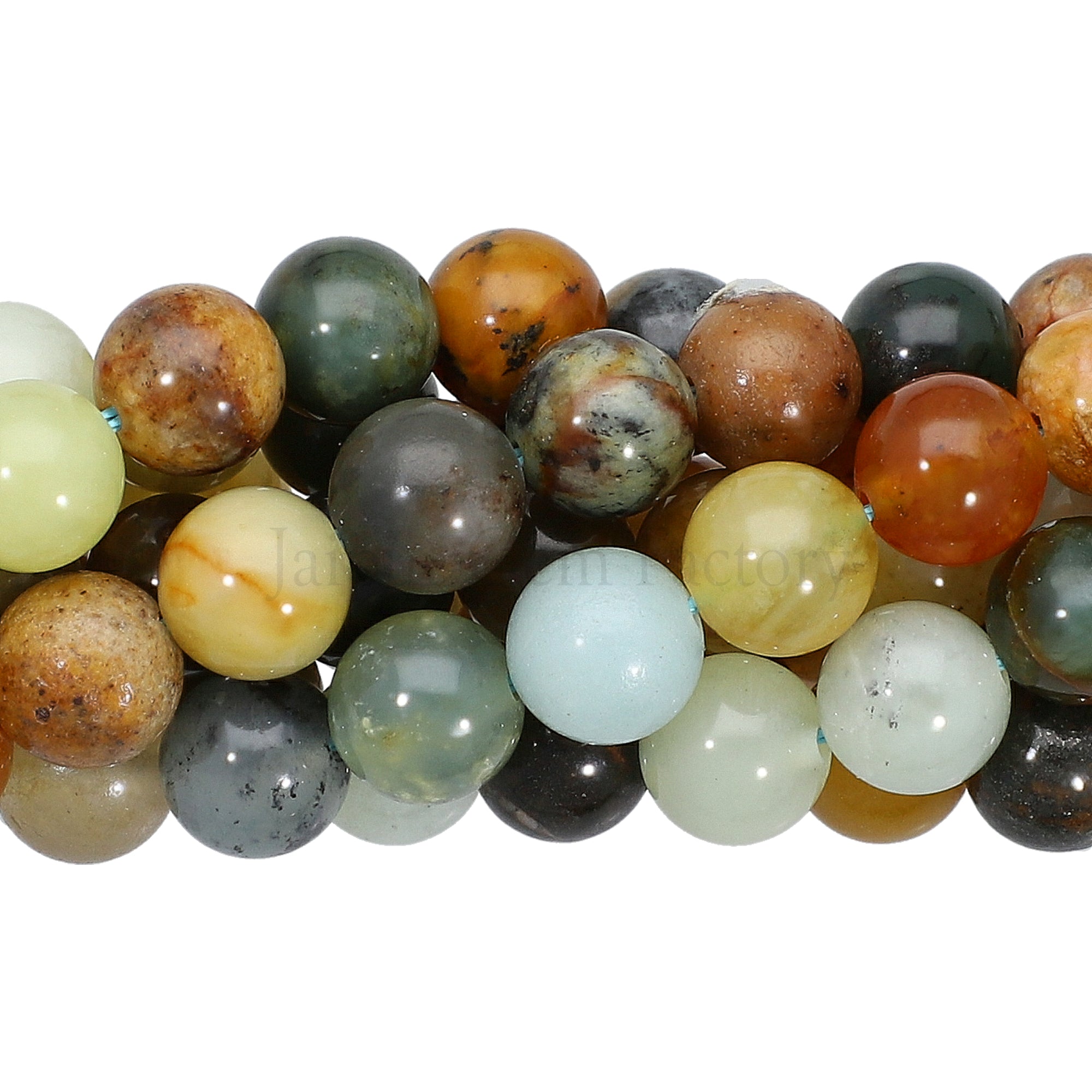 8 MM Flower Jade Smooth Round Beads 14 Inches Strand