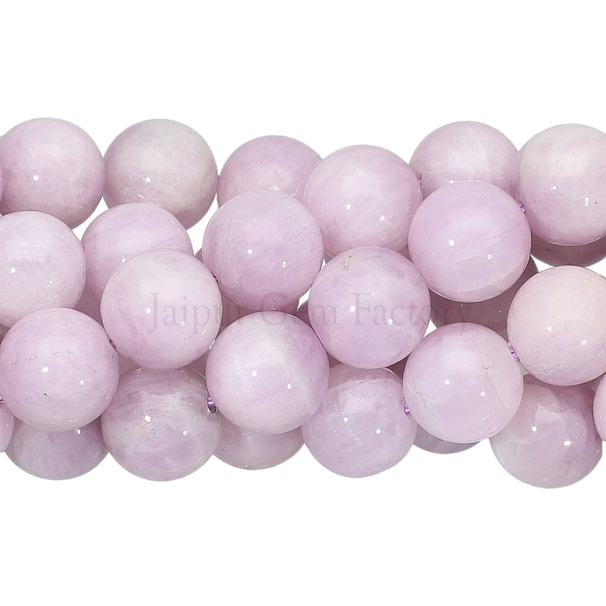 10 MM Kunzite Smooth Round Beads 14 Inches Strand