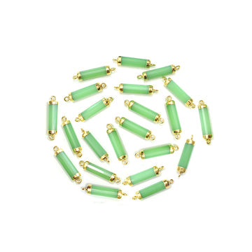 Chrysoprase chalcedony barrel shape connector charm