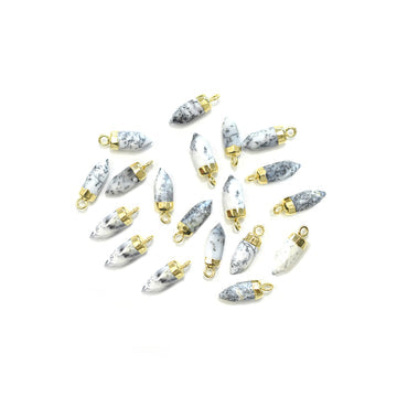 Dendritic Opal Bullet Pendant Set Gold Electroplated