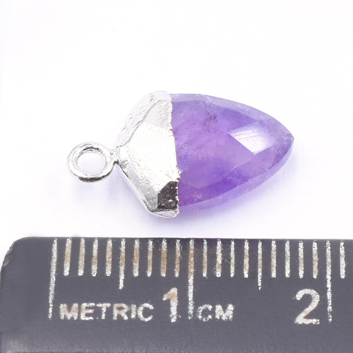 Electroplated Amethyst Silver Pendant Set of 2