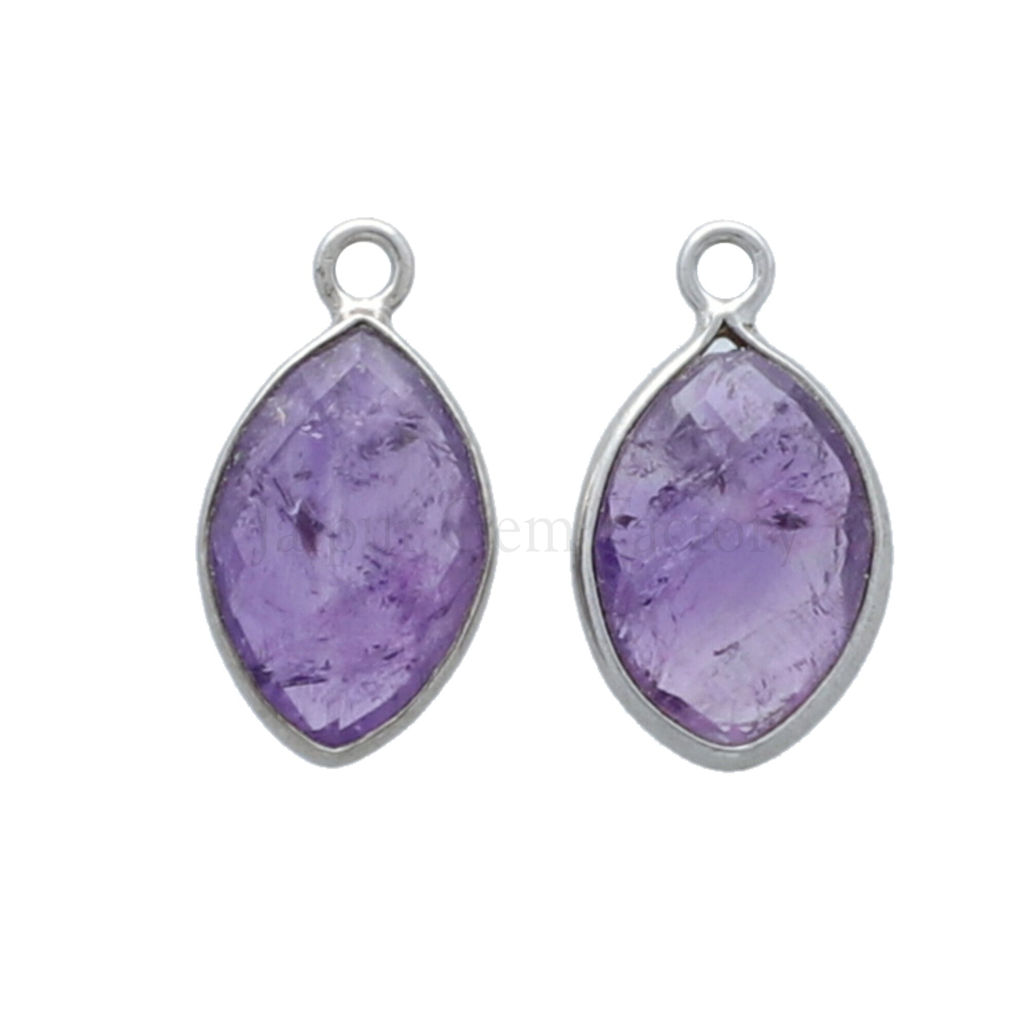 Faceted Amethyst Pendant in Silver Setting