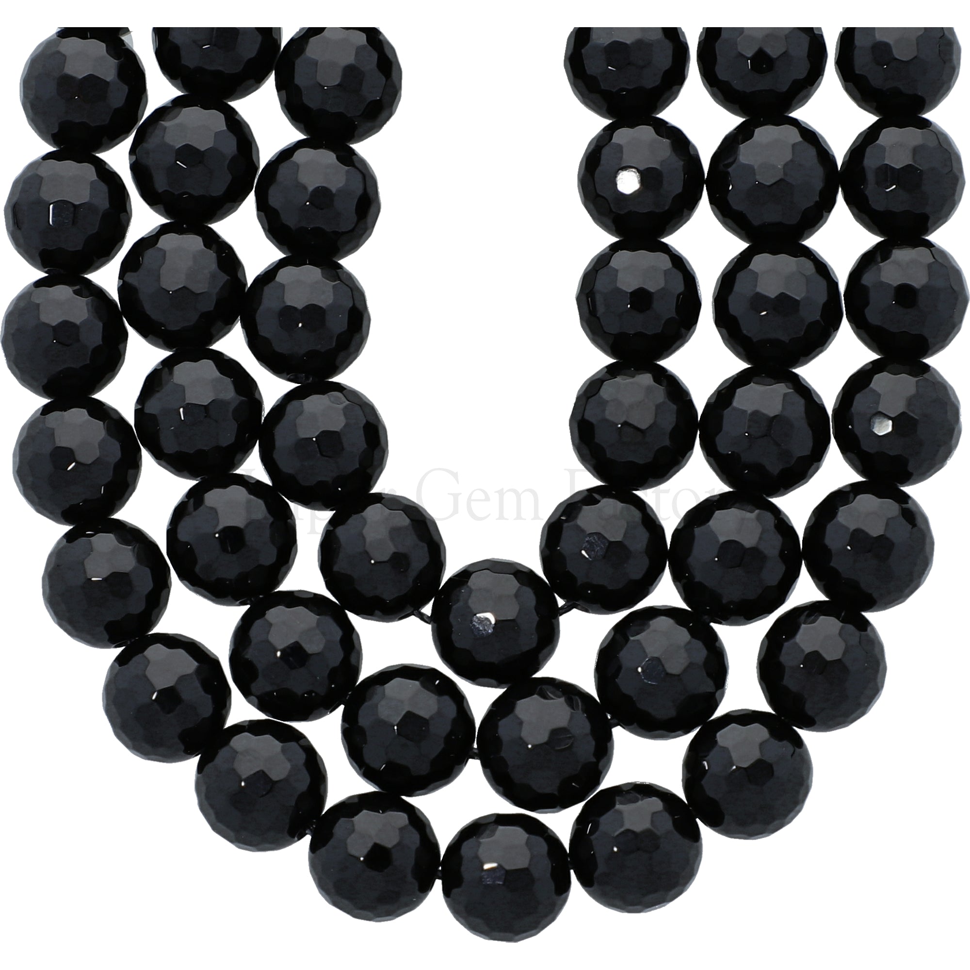 Faceted Black Round Beads for DIY Jewelry