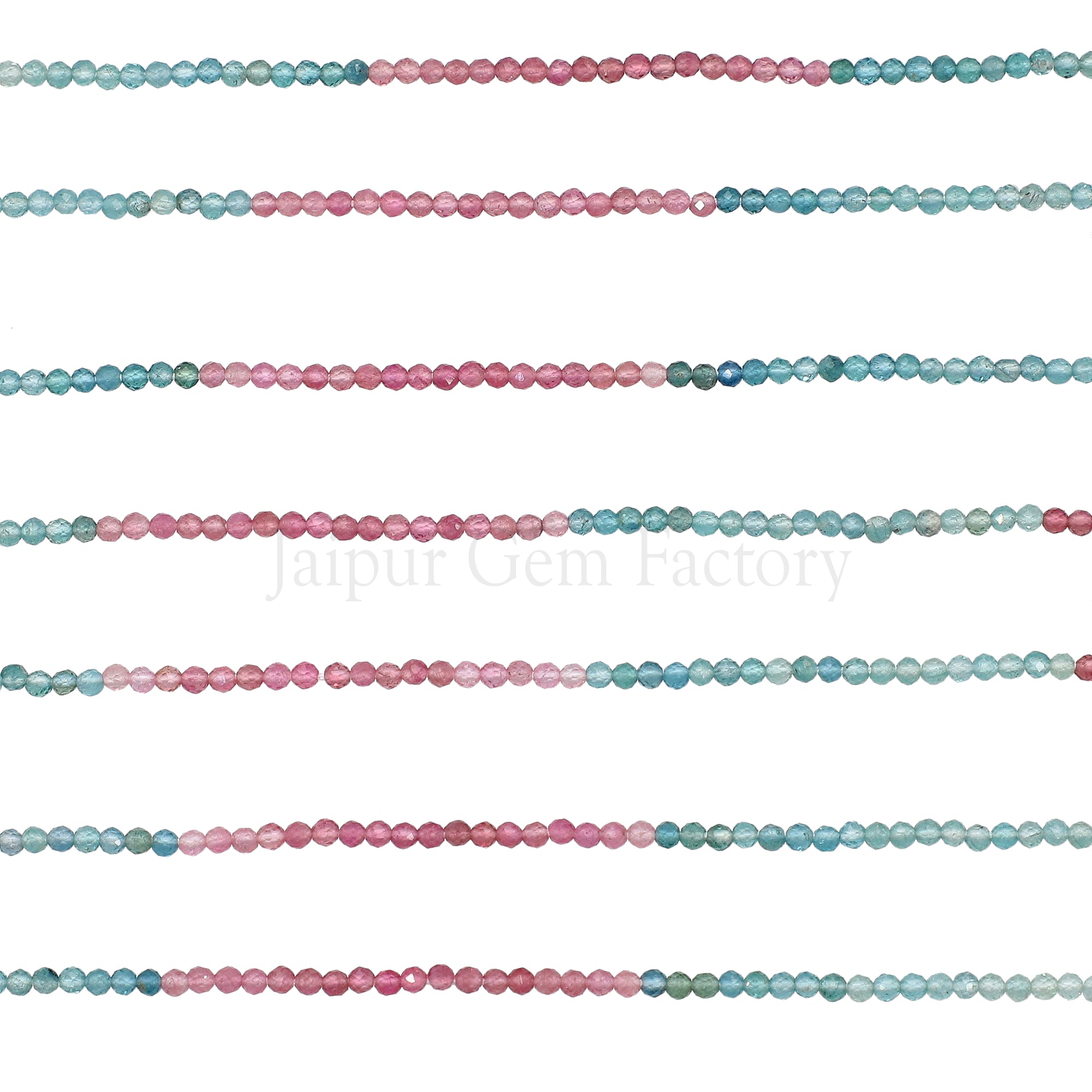 Faceted Pink Beads and Tourmaline Round Beads