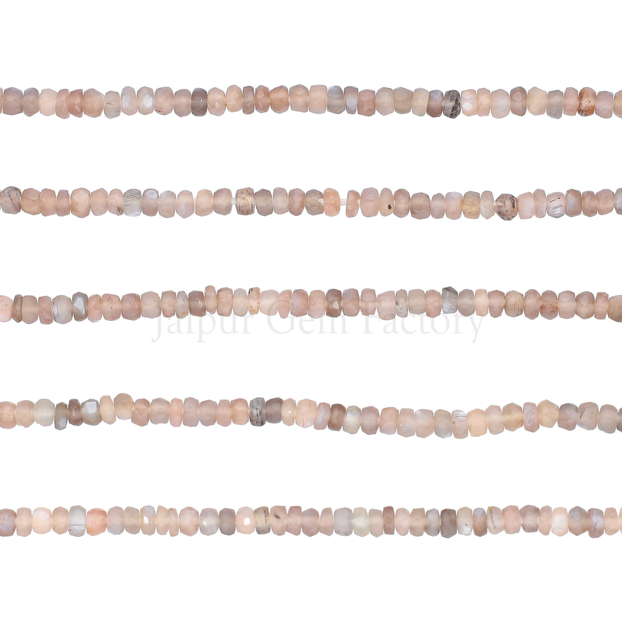 Faceted Rondelle Brown Beads 1mm Drill