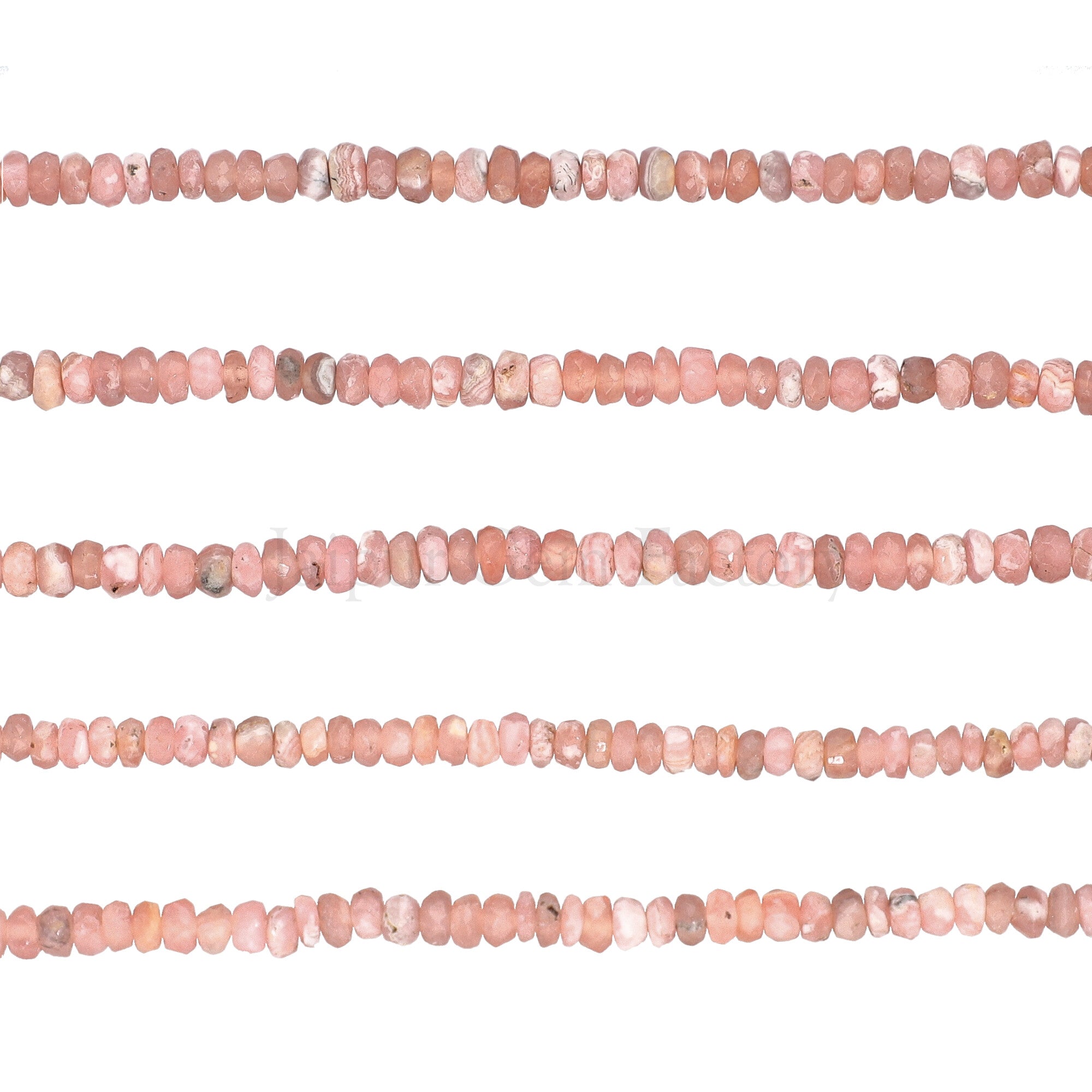 Faceted Rondelle Shape Rhodochrosite Beads