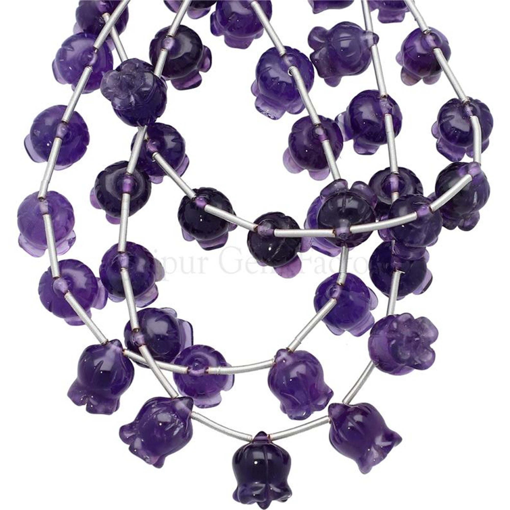 Fancy Carved Amethyst Gemstone Beads