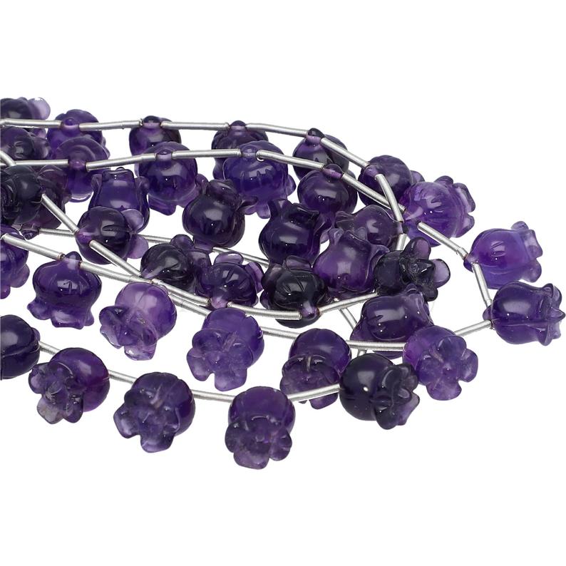 Fancy Carved Amethyst Gemstone Beads