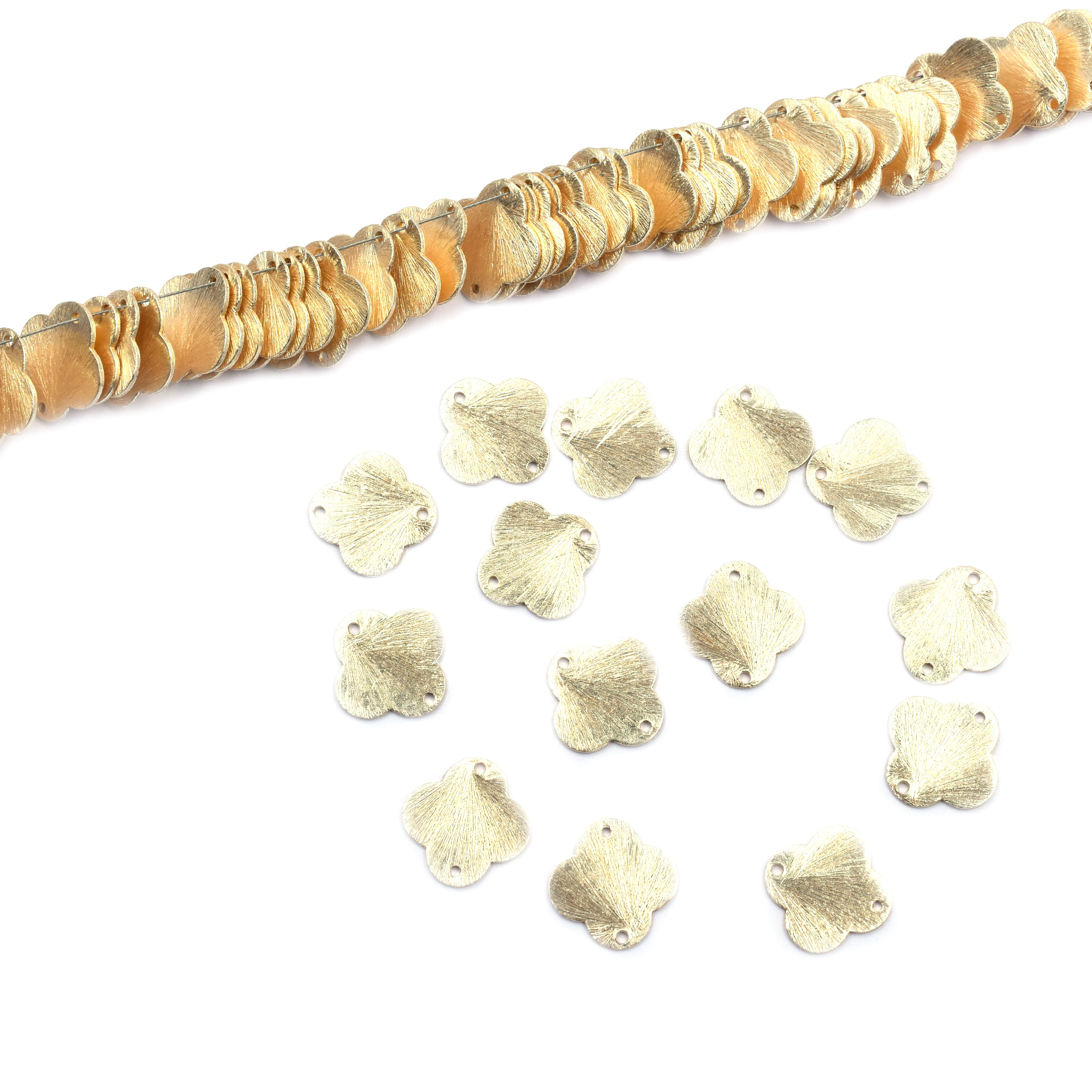 Gold Clover Shape Beads for Jewelry