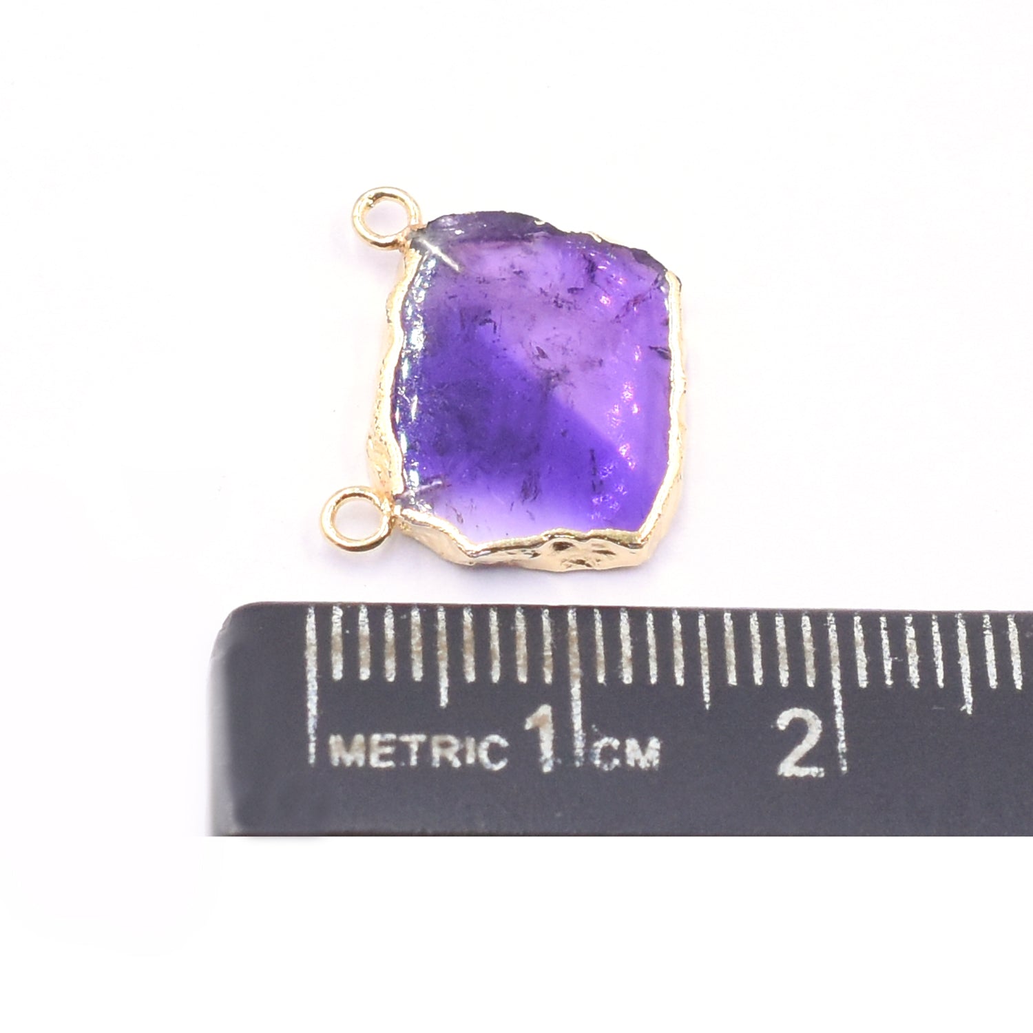 Gold Electroplated Amethyst Gemstone Beads Pendant