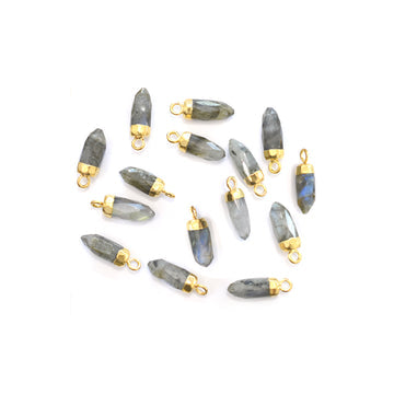 Gold Electroplated Labradorite Pendant for Jewelry