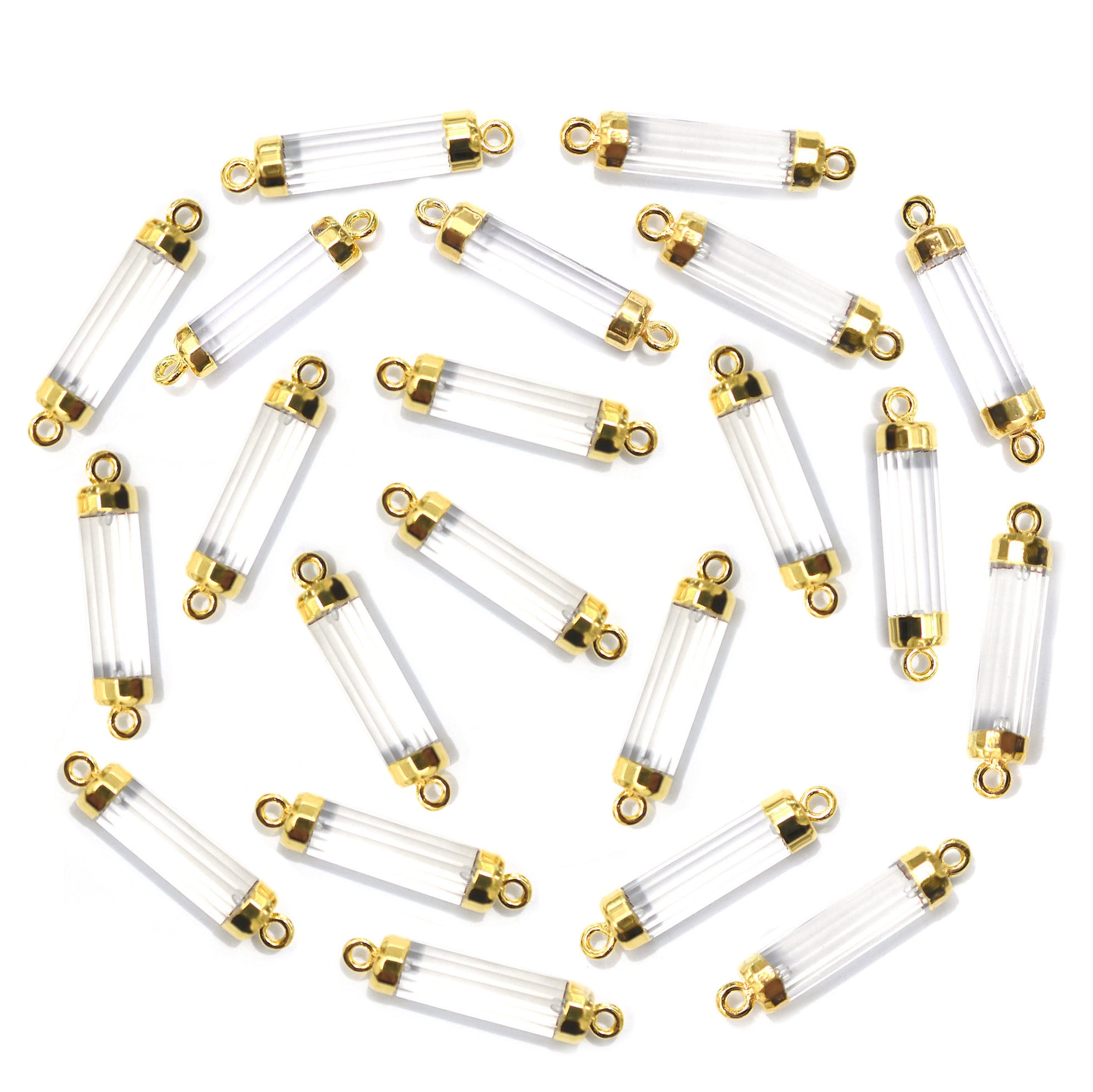 Gold electroplated quartz jewelry connector