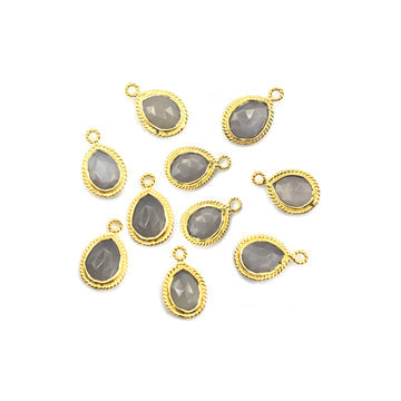 Gray Moonstone pear shape pendant