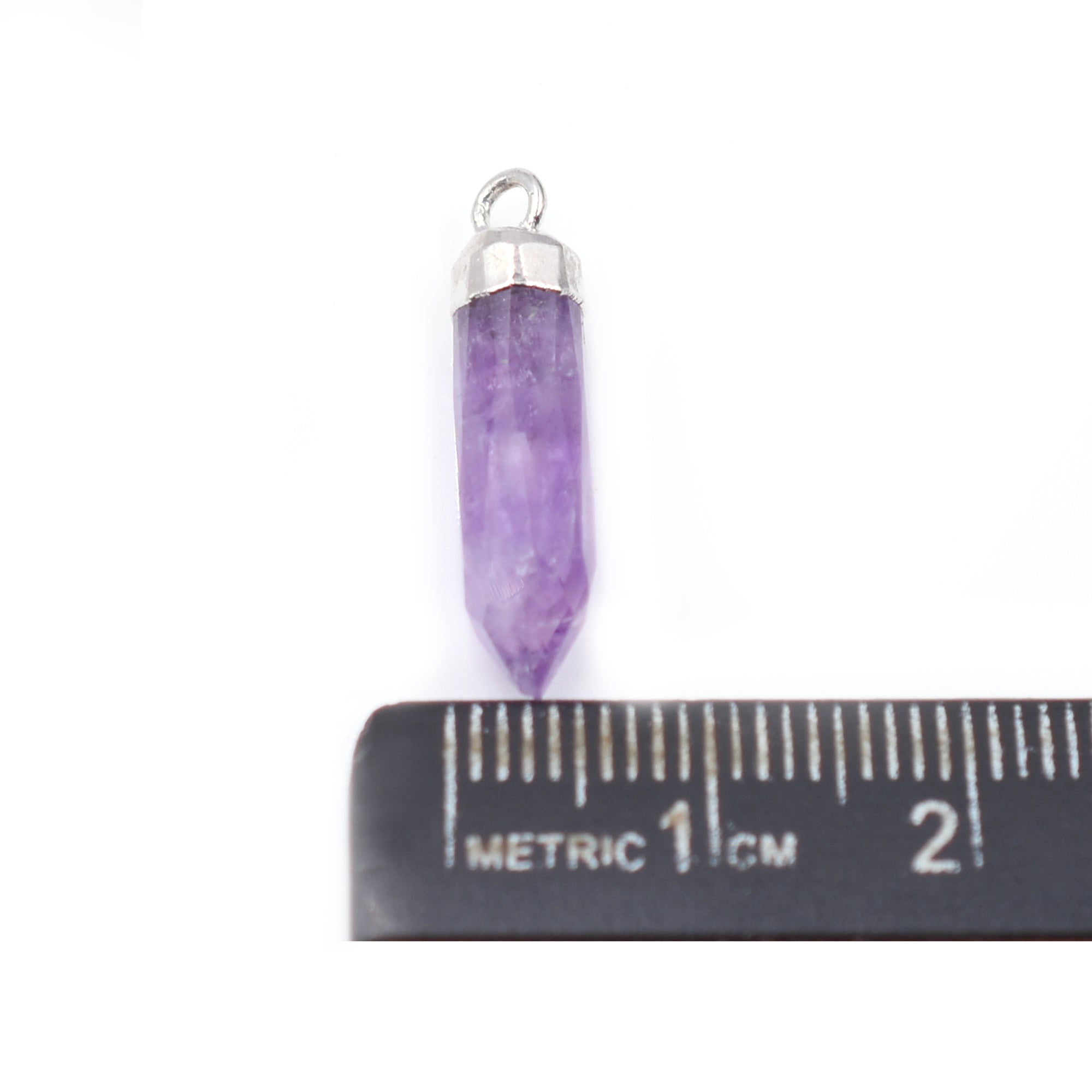 Healing Amethyst Pendant with Silver Coating