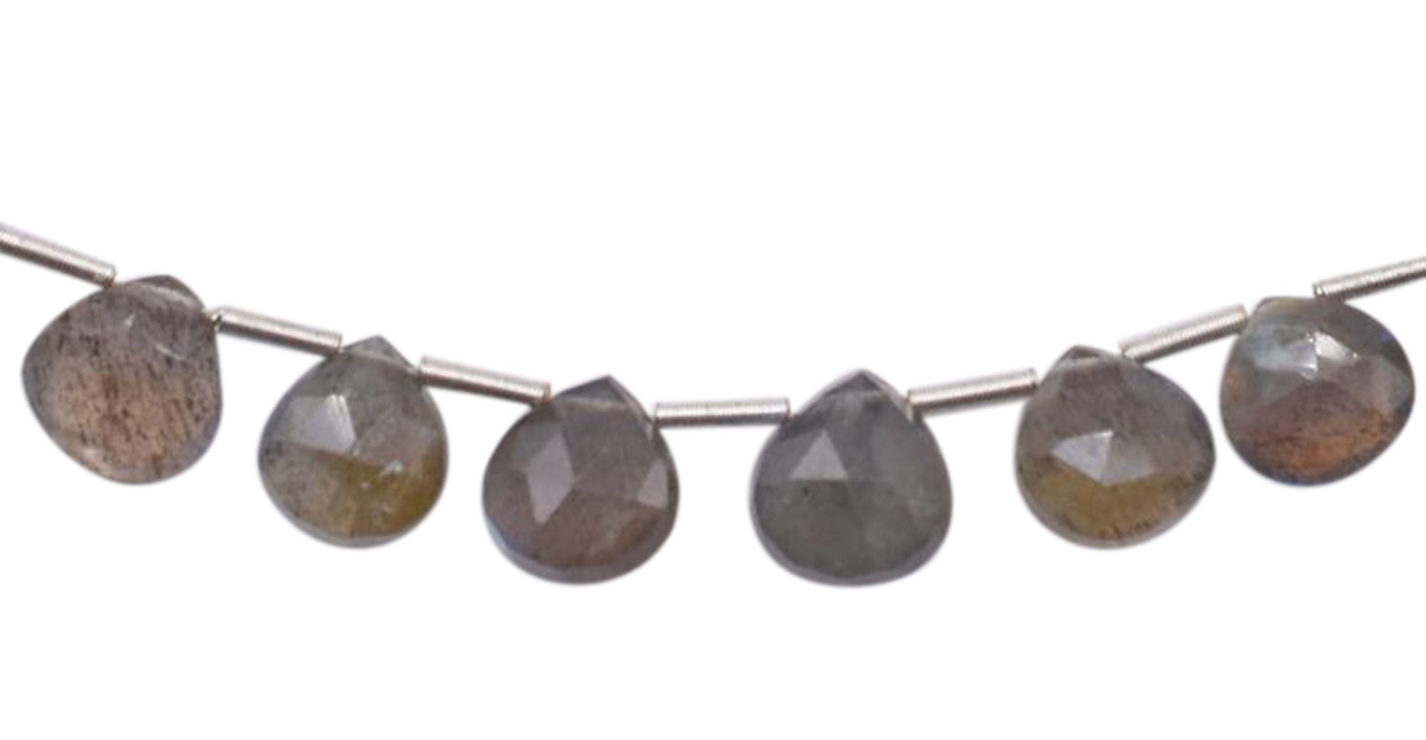 Heart-Shaped Labradorite Beads for Necklaces
