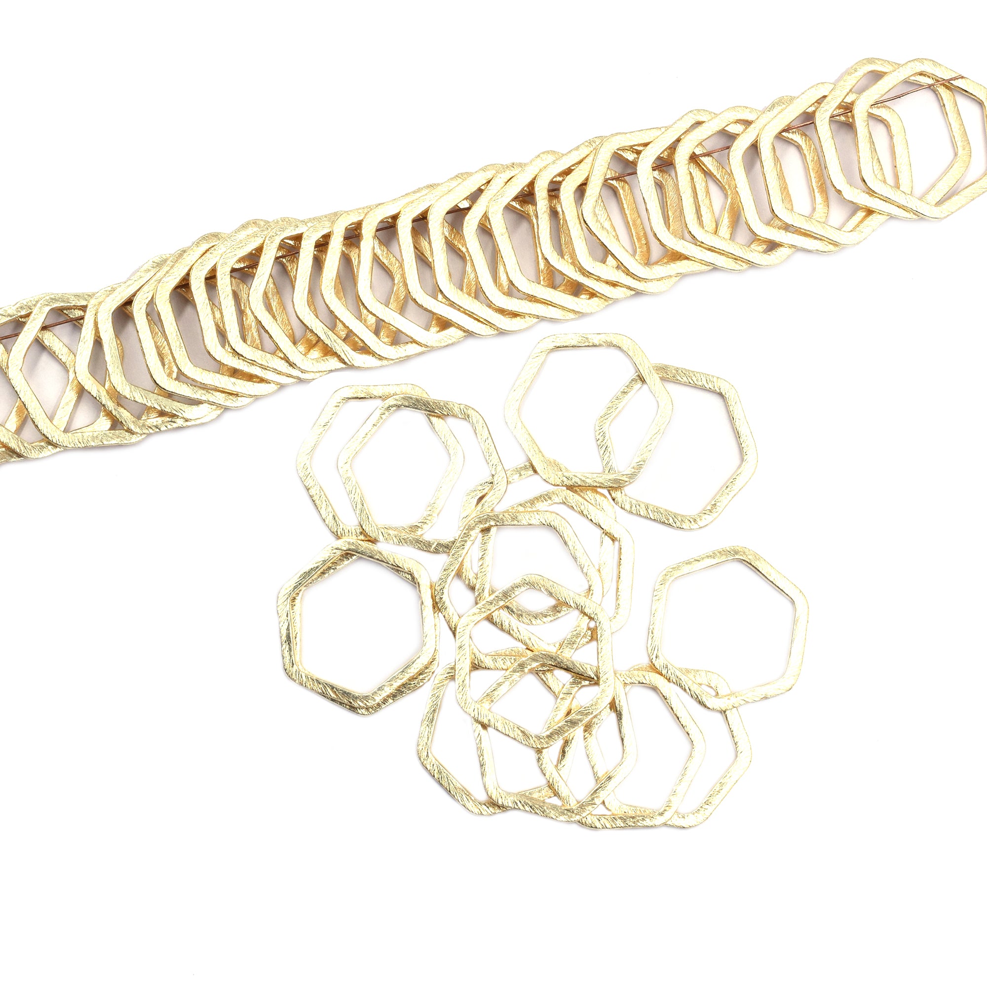 Hexagon gold ring for jewelry