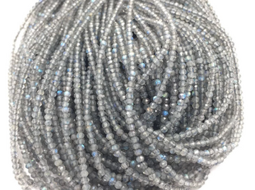Labradorite Faceted Button Shape Beads Strand