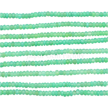 Chrysoprase Chalcedony Faceted Button Shape Beads Strand