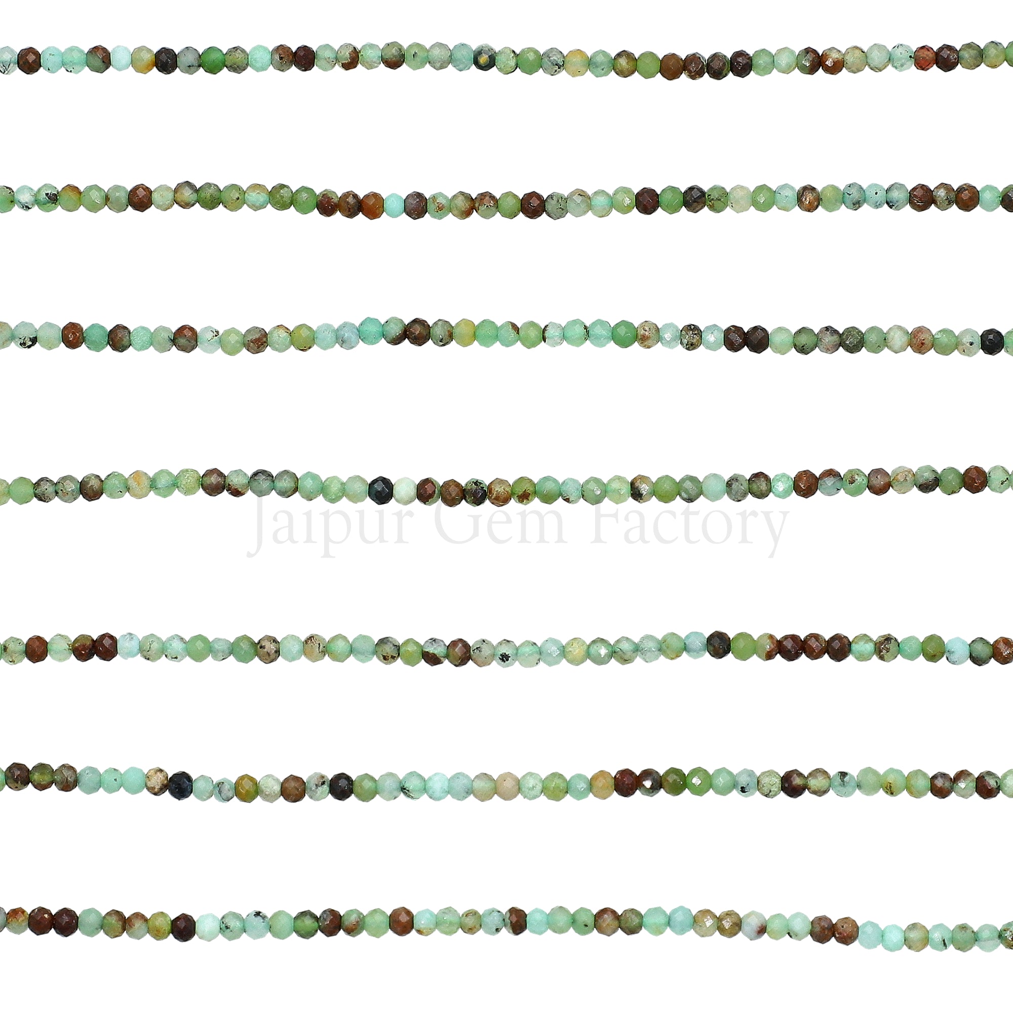 2-2.5 MM Chrysoprase Faceted Round Beads