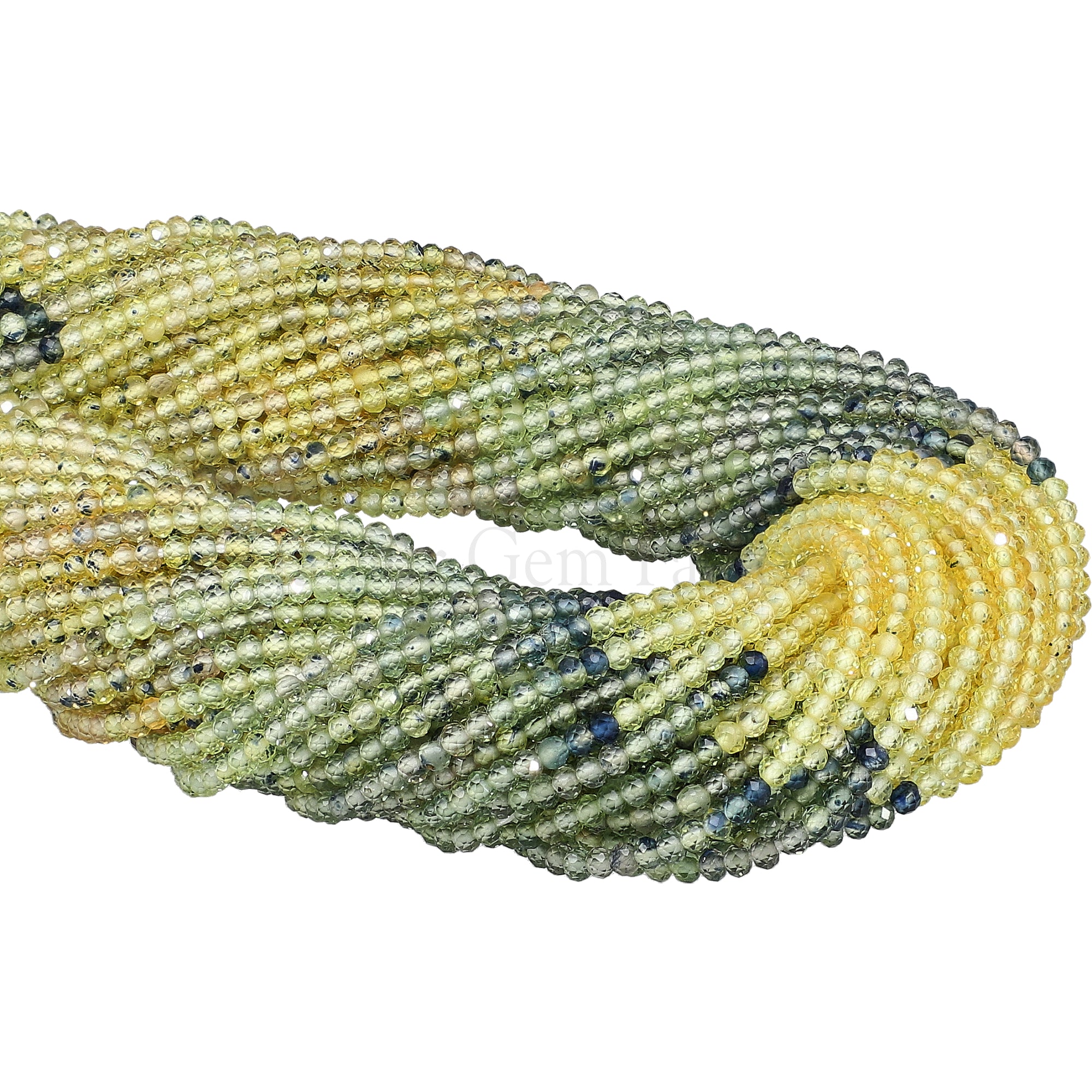 2 MM Tundra Sapphire Faceted Round Beads