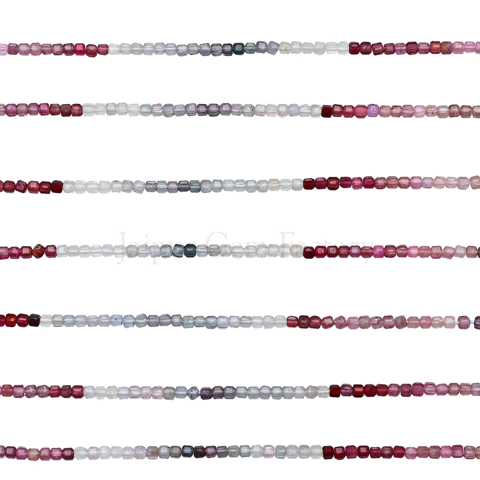Box beads spinel gemstone multicolor faceted strand