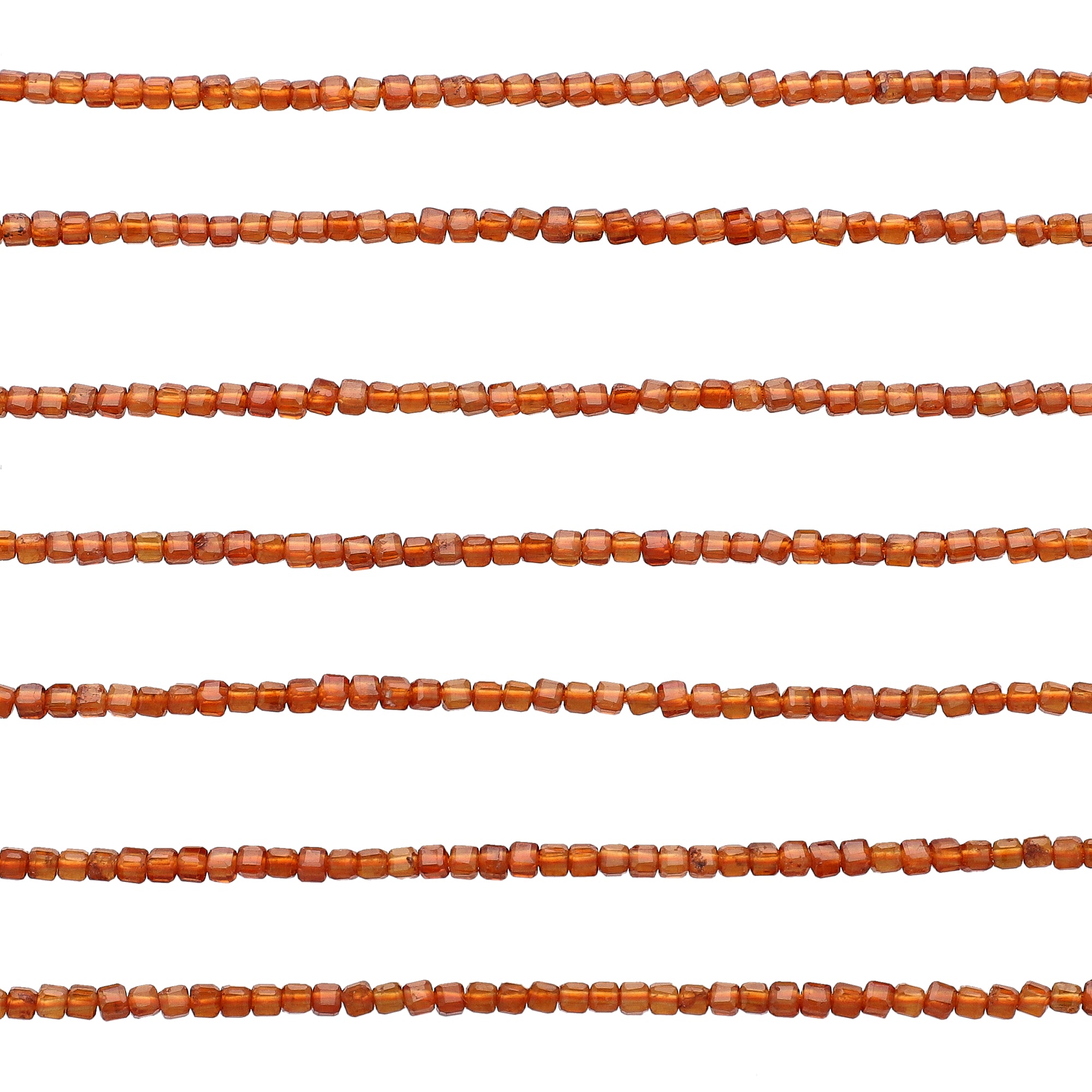 2.3-2.5 MM Hessonite Garnet Faceted Box Beads