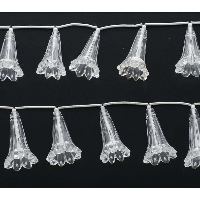 21X13 To 23X15 MM Crystal Quartz Fancy Flower Shape Beads Strand