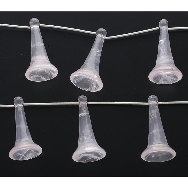 28x15 To 29x15 MM Rose Quartz Fancy Shape Beads Strand