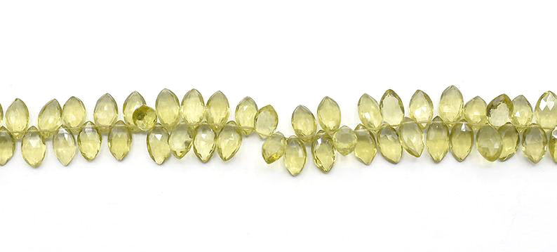 10X6 To 12X6 MM Lemon Quartz Faceted Marquise Shape Beads Strand