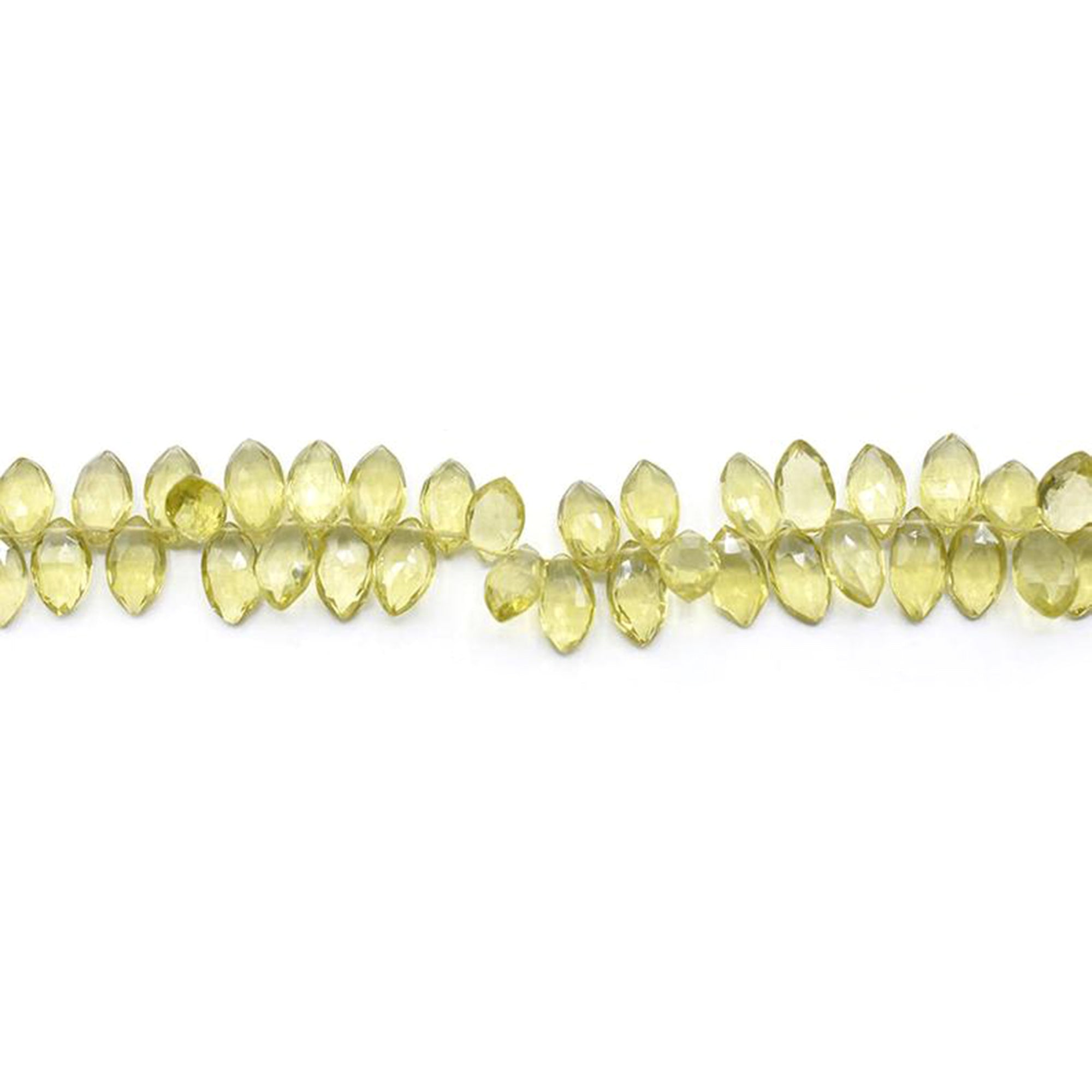 10X6 To 12X6 MM Lemon Quartz Faceted Marquise Shape Beads Strand