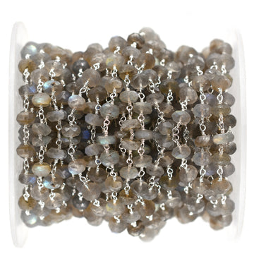 Jewelry Chain with Labradorite and Silver Beads