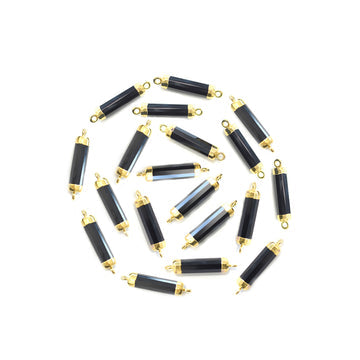 Jewelry connector with black onyx stone