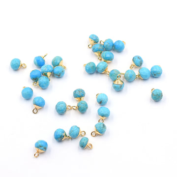Kingman Turquoise Onion Pendant Set – Gold Electroplated