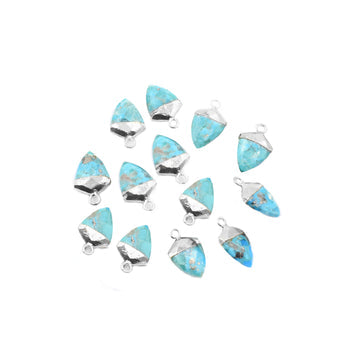 Kingman Turquoise Shield Pendant Set – Silver Electroplated