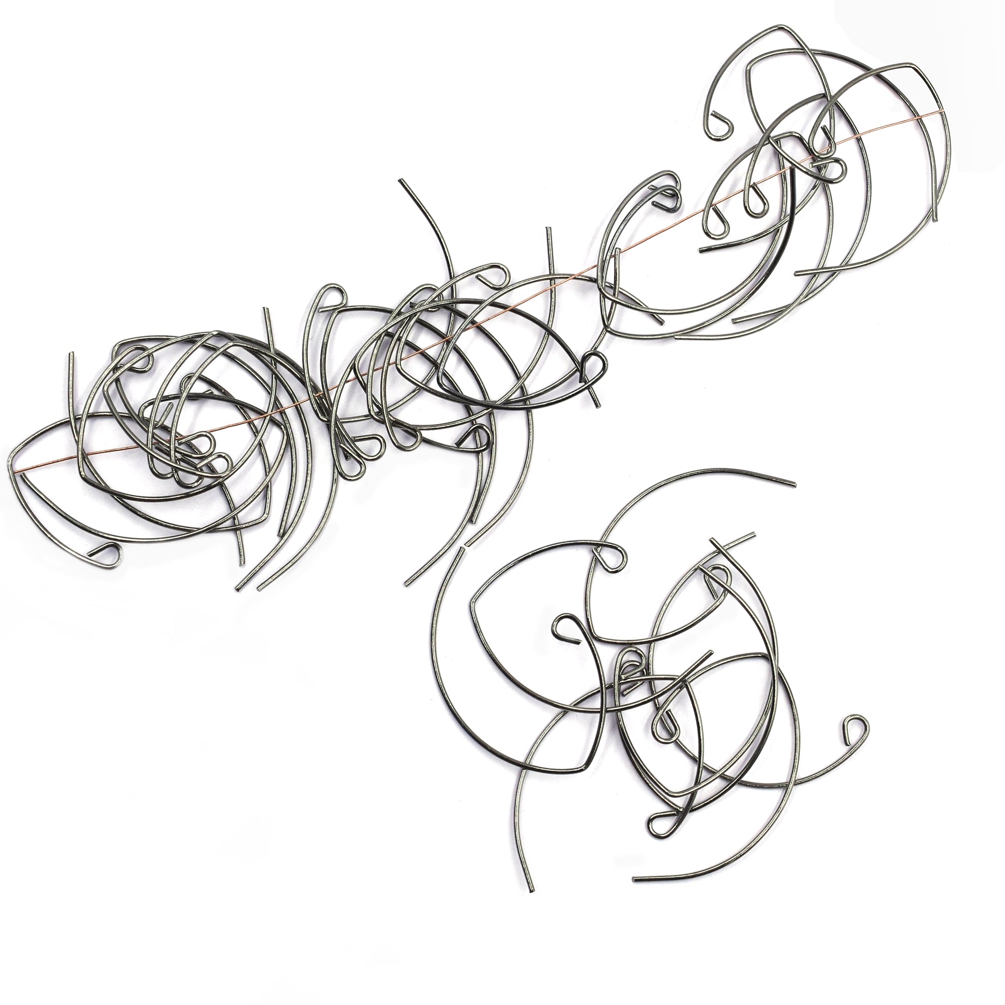 42mm Long Ear Wire Black Finished Copper